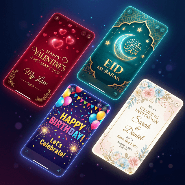 A collection of beautiful digital greeting cards